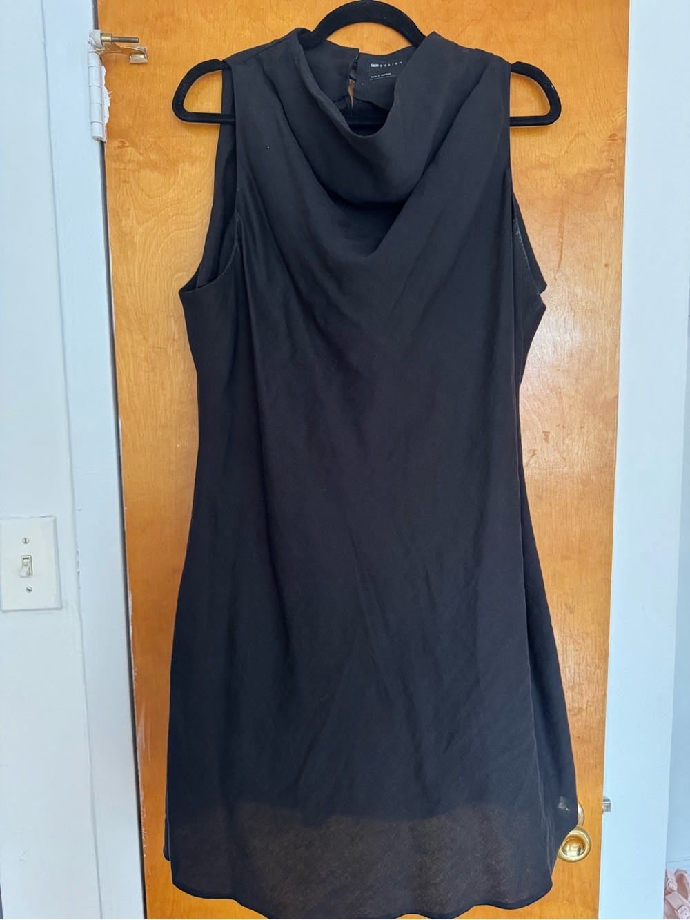 ASOS Black Sleeveless Cowl Neck Tunic Dress